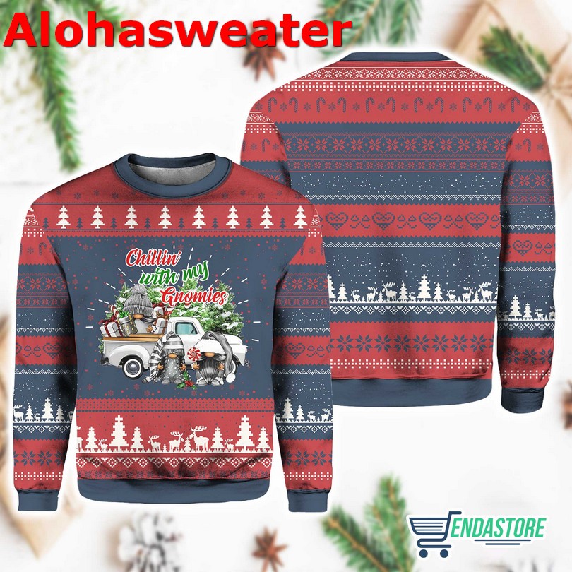 Chillin With My Gnomies Ugly Christmas Sweater - Holiday Gift product image 2