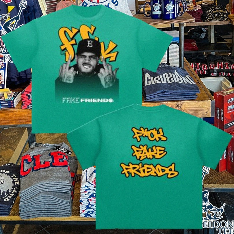 Chris Brown Fuck Fake Friends Green - Adult & Kids T-Shirts, Sweatshirts & Hoodies apparel design preview 1