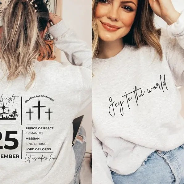 Christian Jesus Faith Oh Holy Night Nativity - Adult & Kids T-Shirts, Sweatshirts & Hoodies apparel design preview 1