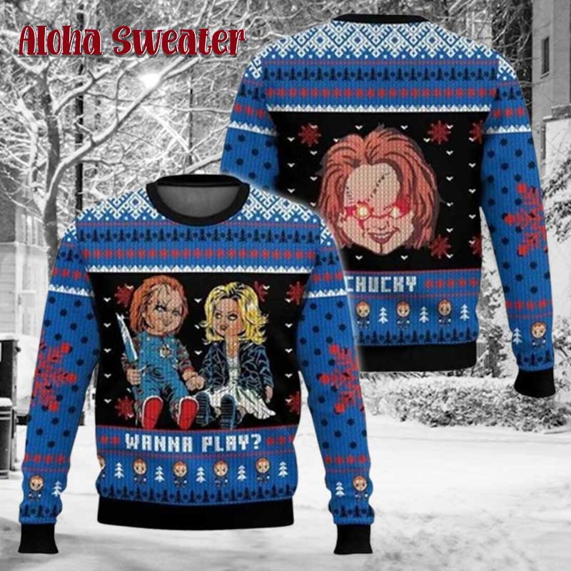 Ai Design Chucky Halloween Ugly Christmas Sweater - Holiday Gift product image 5