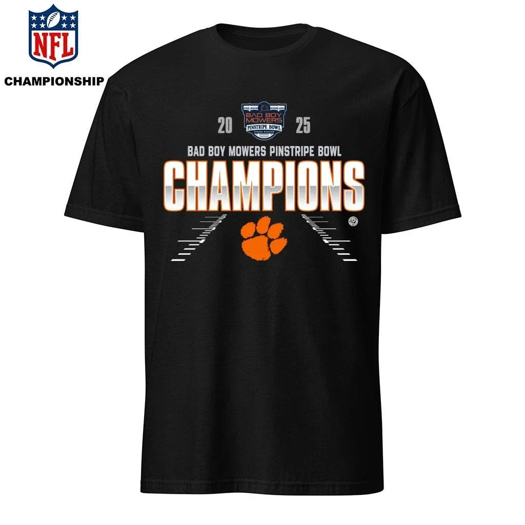 Clemson Tigers 2025 Bad Boy Mowers Pinstripe Bowl - Adult & Kids T-Shirts, Sweatshirts & Hoodies apparel design preview 1