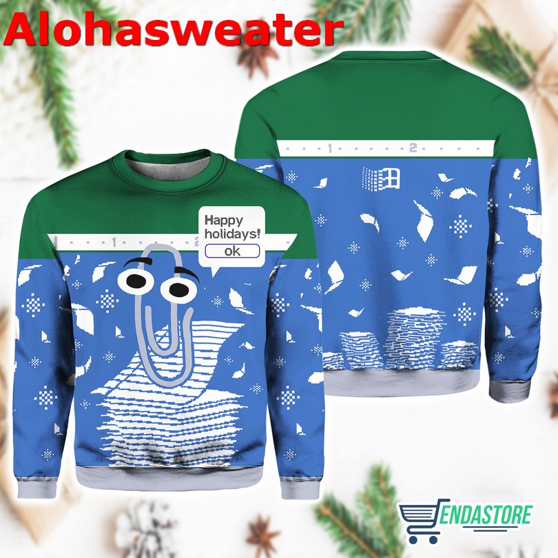 Clippy Is Front And Center On Microsoft Latest Ugly Christmas Sweater - Holiday Gift product image 3