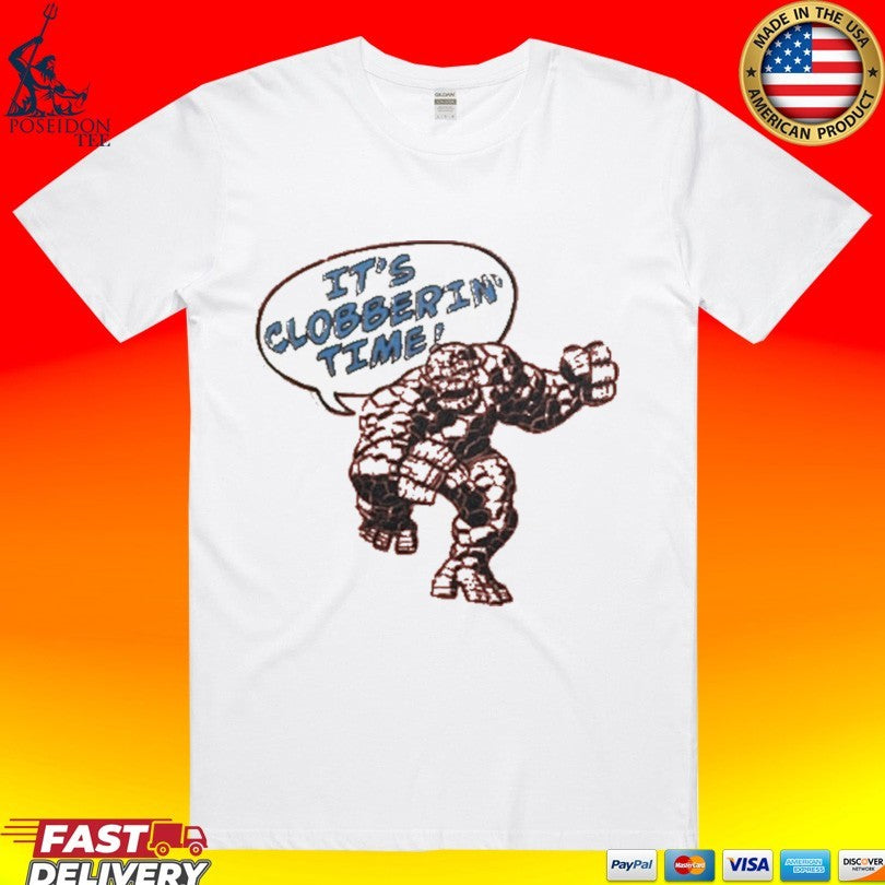 Cm Punk Wearing It's Clobberin Time - Adult & Kids T-Shirts, Sweatshirts & Hoodies apparel design preview 1
