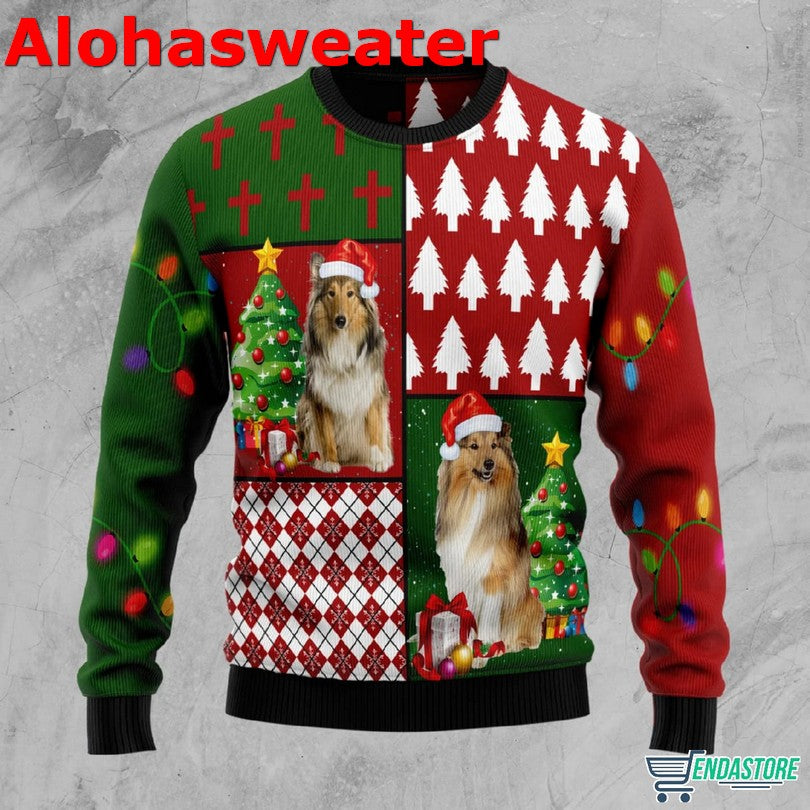 Collie Hohoho Ugly Christmas Sweater - Holiday Gift product image