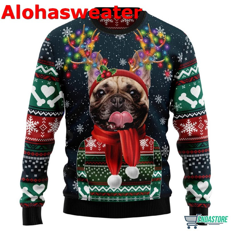 Cool French Bulldog Ugly Christmas Sweater - Holiday Gift product image