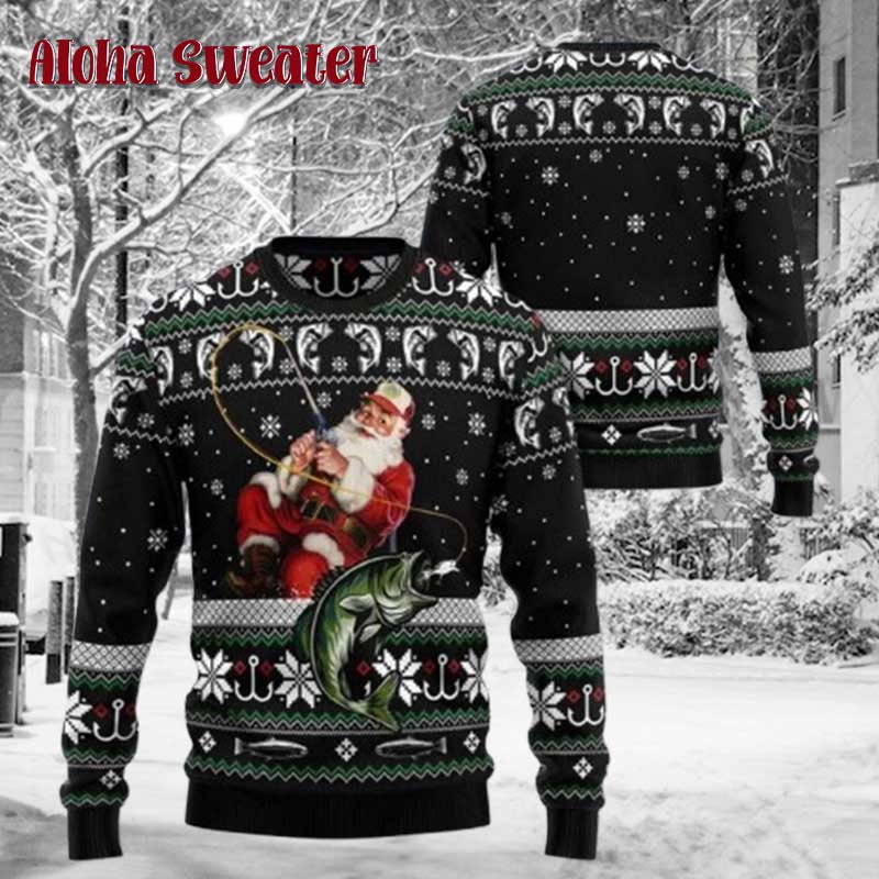 Eskimo Fishmas Fishing Ugly Christmas Sweater - Holiday Gift product image 3