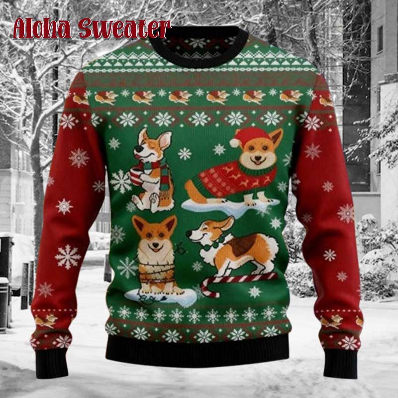 Corgi Dog Bells Ugly Christmas Sweater - Holiday Gift product image 2