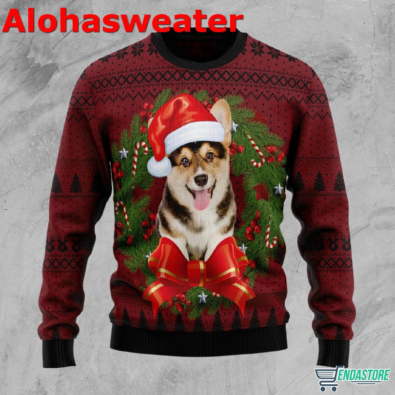 Corgi Wreath Christmas Sweater - Holiday Gift product image 2