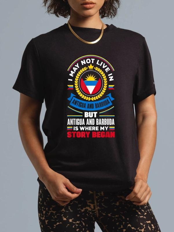 Cotton Antigua Barbuda Flag Antiguan Quote Casual - Adult & Kids T-Shirts, Sweatshirts & Hoodies apparel design preview 1