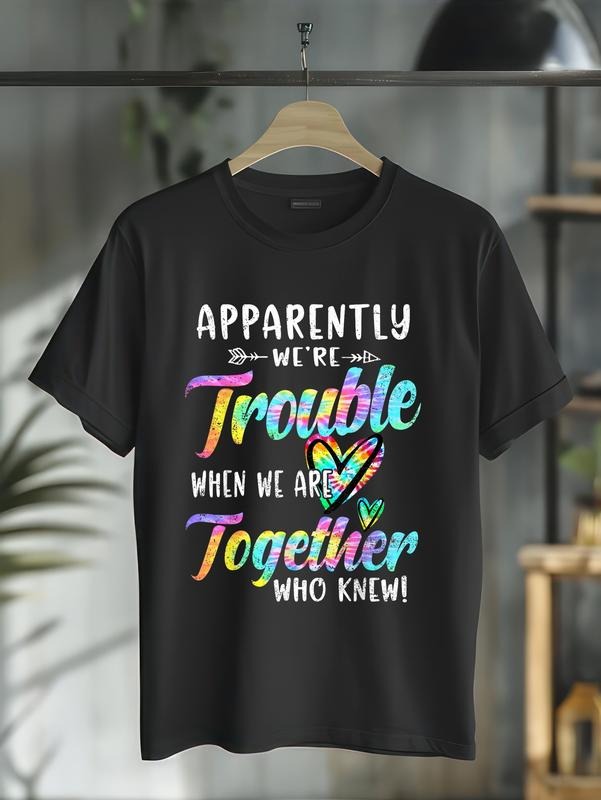 Cotton Apparently We'Re Trouble When We Are Together - Adult & Kids T-Shirts, Sweatshirts & Hoodies apparel design preview 1