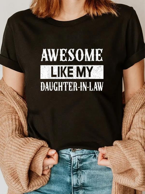 Cotton Awesome Like My Daughter Law Family Lovers - Adult & Kids T-Shirts, Sweatshirts & Hoodies apparel design preview 1