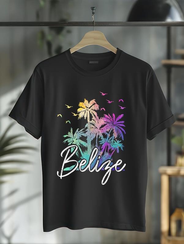 Cotton Belize Beach Vintage Palm Trees Casual - Adult & Kids T-Shirts, Sweatshirts & Hoodies apparel design preview 1