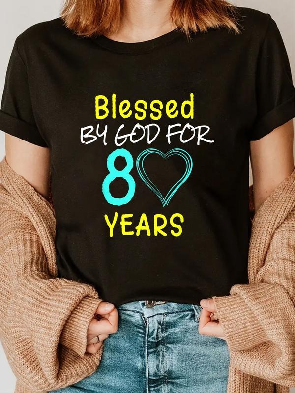 Cotton Blessed God 80 Years Happy 80th Casual - Adult & Kids T-Shirts, Sweatshirts & Hoodies apparel design preview 1