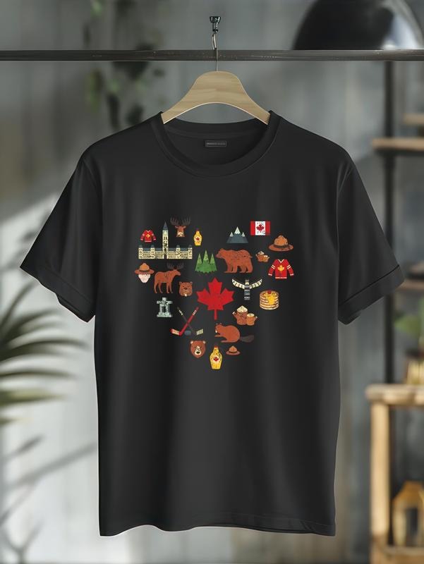 Cotton Canadian Vintage Symbols Canada Flag Maple - Adult & Kids T-Shirts, Sweatshirts & Hoodies apparel design preview 1