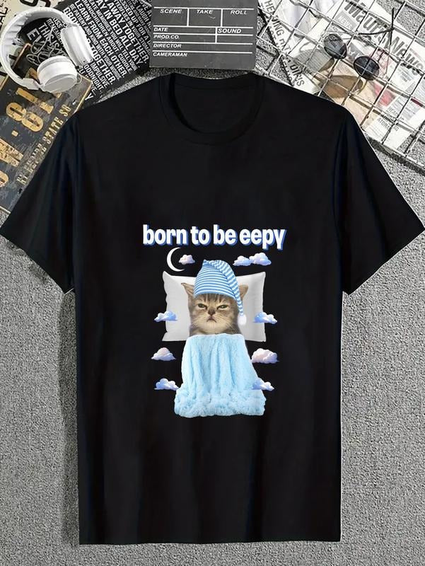 Cotton Cat Meme Lover Born Be Eepy Bedtime Casual - Adult & Kids T-Shirts, Sweatshirts & Hoodies apparel design preview 1