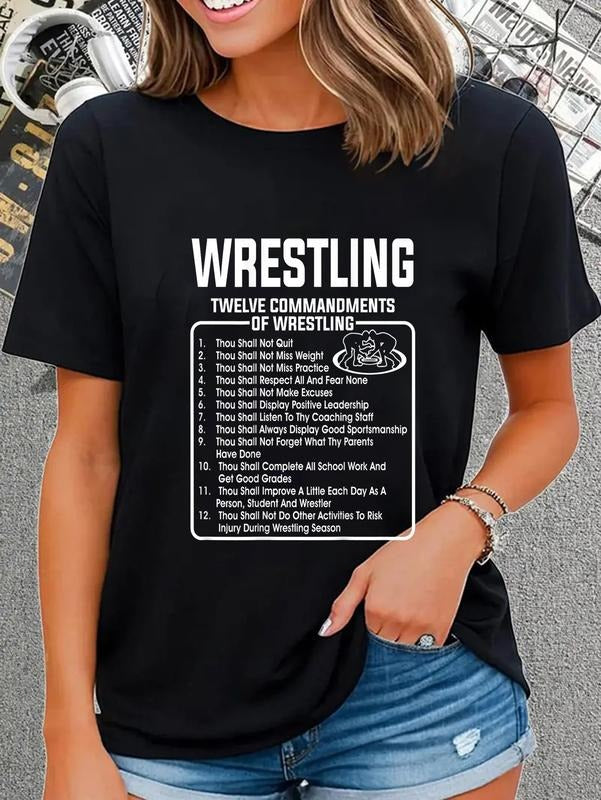 Cotton Classic Black Wrestling 12 Commandments Crew - Adult & Kids T-Shirts, Sweatshirts & Hoodies apparel design preview 1