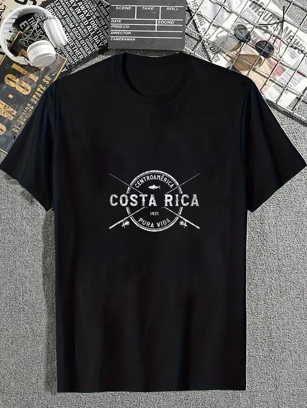 Cotton Costa Rica Vintage Crossed Fishing Rods Casual - Adult & Kids T-Shirts, Sweatshirts & Hoodies apparel design preview 1