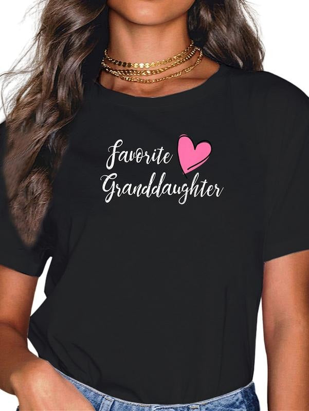Cotton FAVORITE GRANDDAUGHTER Heart Distressed - Adult & Kids T-Shirts, Sweatshirts & Hoodies apparel design preview 1