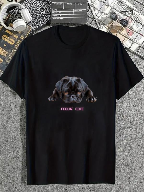 Cotton Feelin' Cute Black Pug Dog Lover Dark Puppy - Adult & Kids T-Shirts, Sweatshirts & Hoodies apparel design preview 1