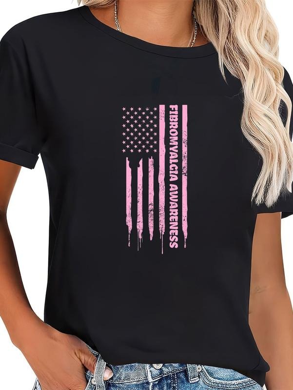Cotton Fibromyalgia 4th July US American Flag Casual - Adult & Kids T-Shirts, Sweatshirts & Hoodies apparel design preview 1