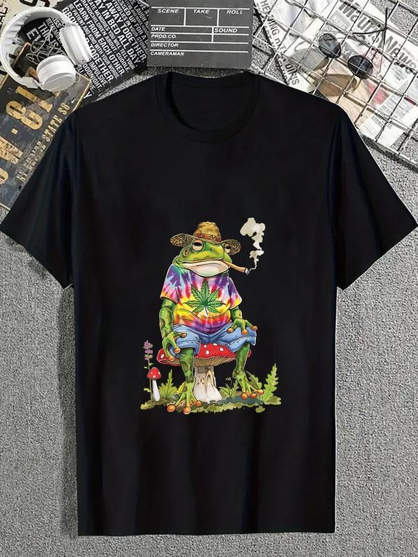 Cotton Frog Smoking Weed Pot Marijuana Cannabis 420 - Adult & Kids T-Shirts, Sweatshirts & Hoodies apparel design preview 1