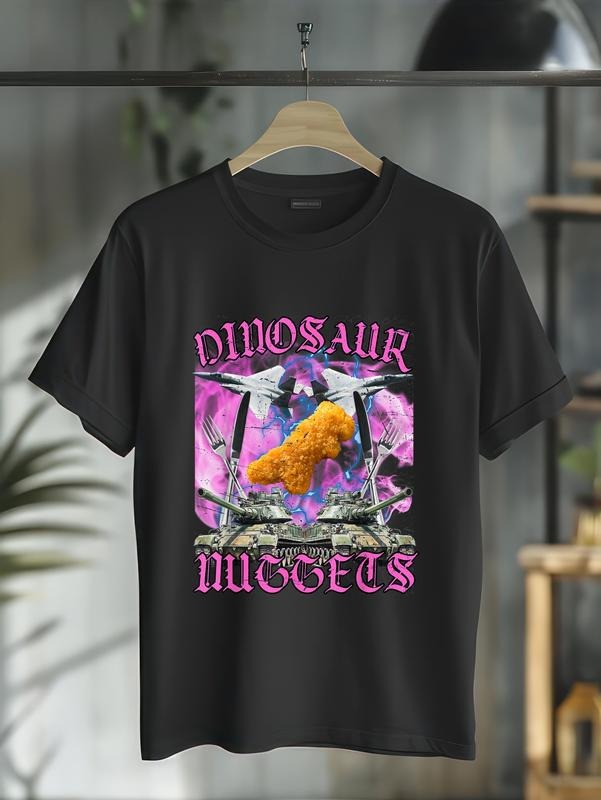 Cotton Funny Dinosaur Chicken Nugget Bootleg Hardcore - Adult & Kids T-Shirts, Sweatshirts & Hoodies apparel design preview 1