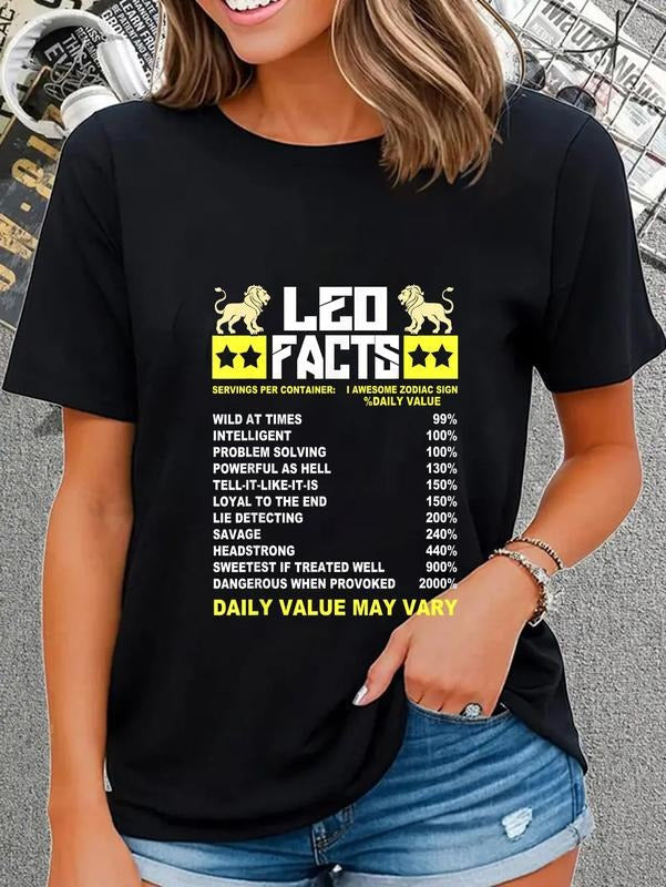 Cotton Funny Leo Zodiac Sign Facts Casual - Adult & Kids T-Shirts, Sweatshirts & Hoodies apparel design preview 1