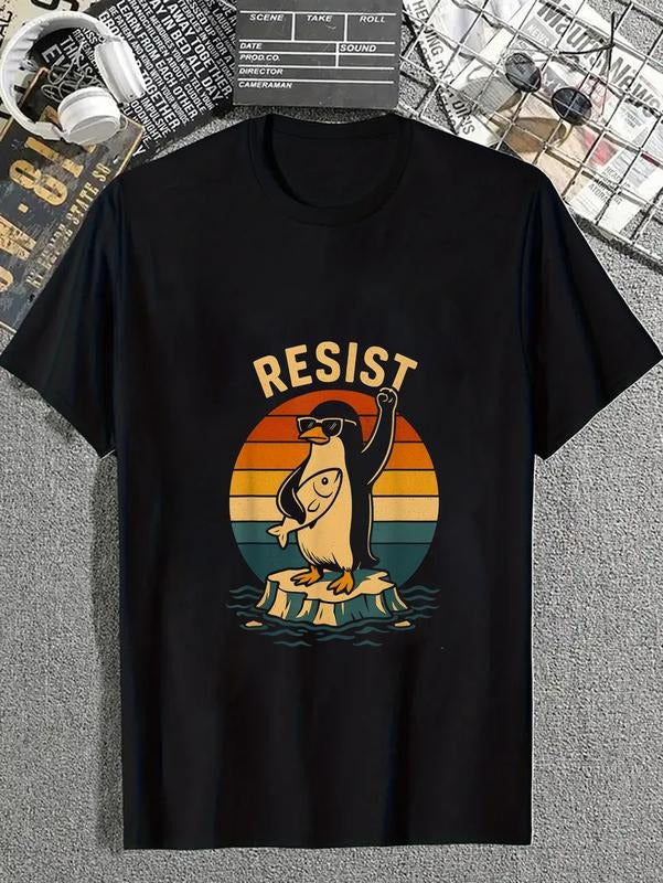 Cotton Funny Penguin Resist Penguins Protest Against - Adult & Kids T-Shirts, Sweatshirts & Hoodies apparel design preview 1