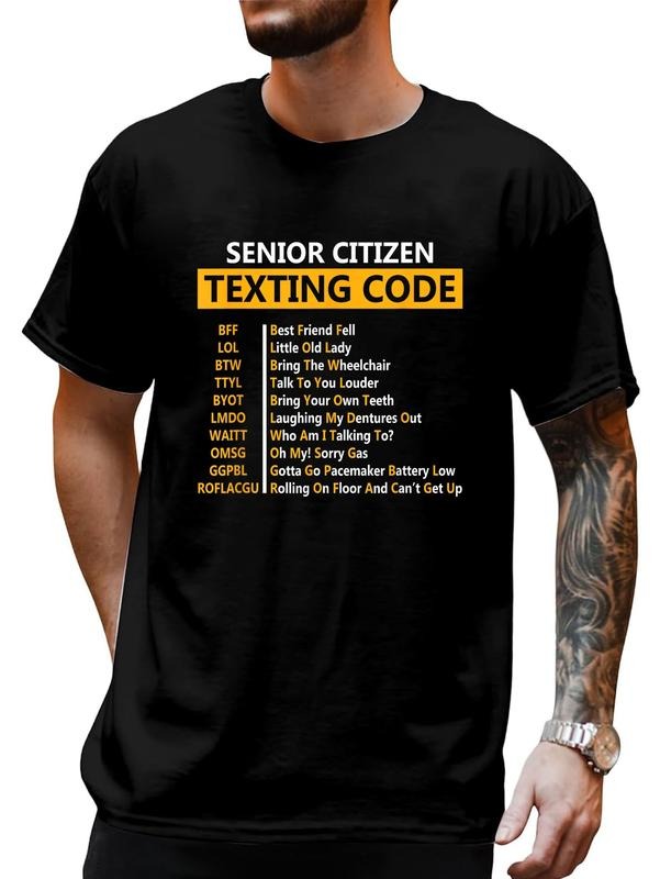 Cotton Funny Senior Citizen'S Texting Code Grandpa - Adult & Kids T-Shirts, Sweatshirts & Hoodies apparel design preview 1