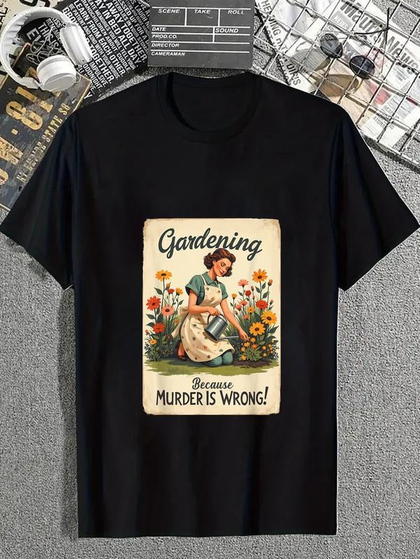 Cotton Gardening Because Murder Is Wrong Casual - Adult & Kids T-Shirts, Sweatshirts & Hoodies apparel design preview 1