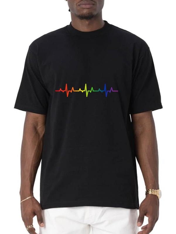 Cotton Gay Heartbeat Pride Rainbow Flag LGBTQ Cool - Adult & Kids T-Shirts, Sweatshirts & Hoodies apparel design preview 1