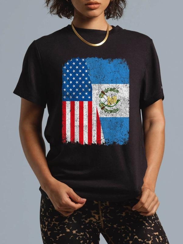 Cotton Guatemalan American Flag Half USA Guatemala - Adult & Kids T-Shirts, Sweatshirts & Hoodies apparel design preview 1