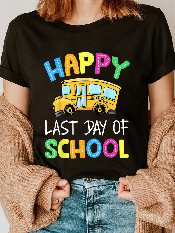 Cotton Happy Last Day School Bus Driver Casual - Adult & Kids T-Shirts, Sweatshirts & Hoodies apparel design preview 1