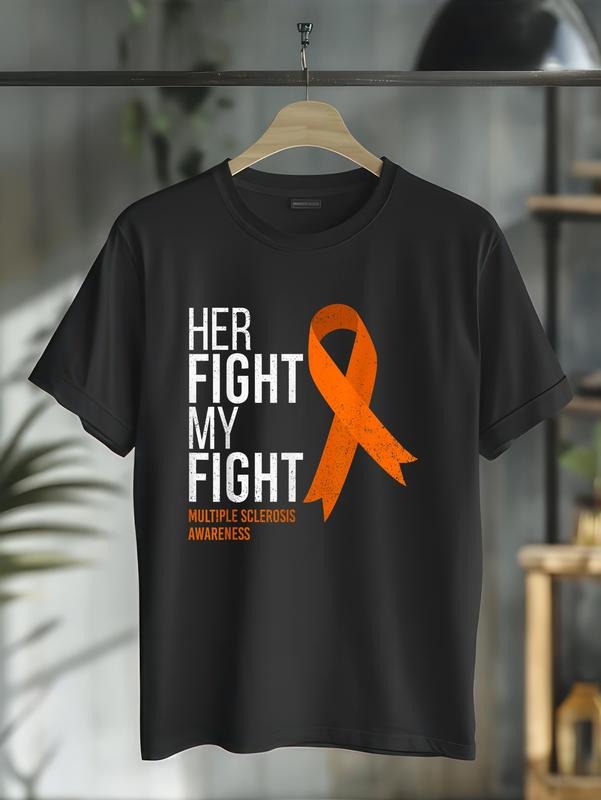 Cotton Her Fight Is My Multiple Sclerosis MS - Adult & Kids T-Shirts, Sweatshirts & Hoodies apparel design preview 1