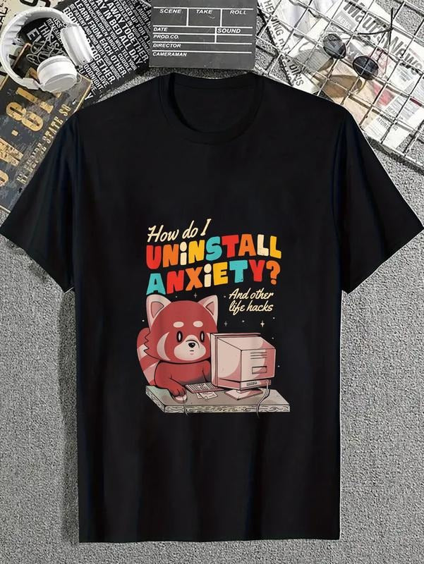 Cotton How Do I Uninstall Anxiety Cute Funny Raccoon - Adult & Kids T-Shirts, Sweatshirts & Hoodies apparel design preview 1