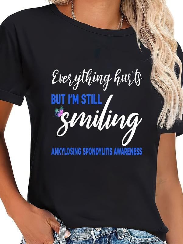 Cotton I'M STILL SMILING ANKYLOSING SPONDYLITIS - Adult & Kids T-Shirts, Sweatshirts & Hoodies apparel design preview 1