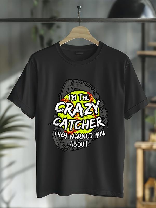 Cotton I'M Crazy Catcher They Warned You About - Adult & Kids T-Shirts, Sweatshirts & Hoodies apparel design preview 1