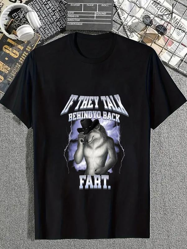 Cotton If They Talk Behind Yo Back Fart Funny Wolf - Adult & Kids T-Shirts, Sweatshirts & Hoodies apparel design preview 1
