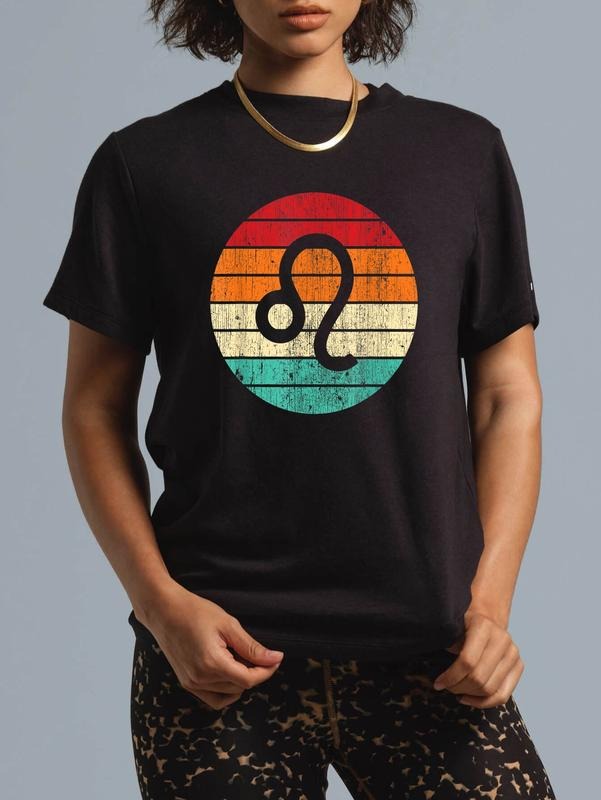Cotton Leo Star Sign Vintage Sun Circle Distressed - Adult & Kids T-Shirts, Sweatshirts & Hoodies apparel design preview 1
