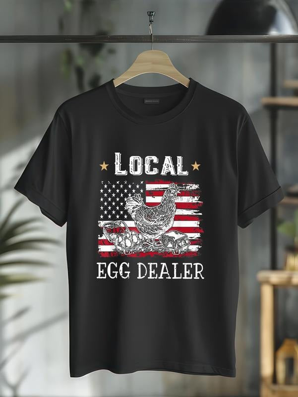 Cotton Local Egg Dealer Funny American Flag Chicken - Adult & Kids T-Shirts, Sweatshirts & Hoodies apparel design preview 1