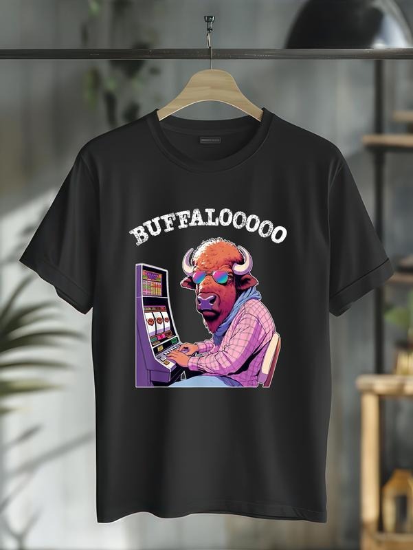 Cotton Lucky Buffalo Casino Slot Machine BUFFALOOOOO - Adult & Kids T-Shirts, Sweatshirts & Hoodies apparel design preview 1