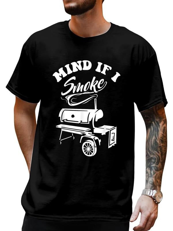 Cotton Mind If I Smoke Funny BBQ Smoker Grilling - Adult & Kids T-Shirts, Sweatshirts & Hoodies apparel design preview 1
