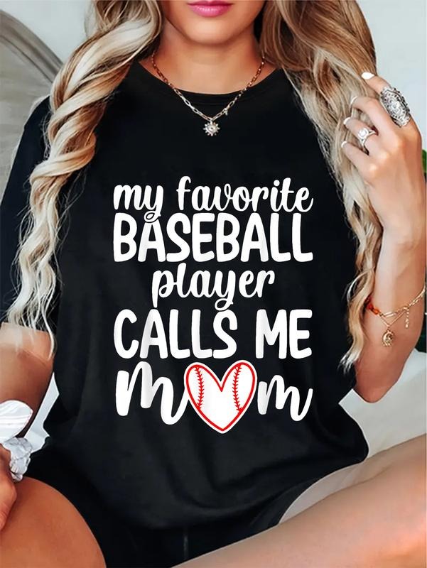 Cotton My Favorite Baseball Player Calls Me Mom - Adult & Kids T-Shirts, Sweatshirts & Hoodies apparel design preview 1