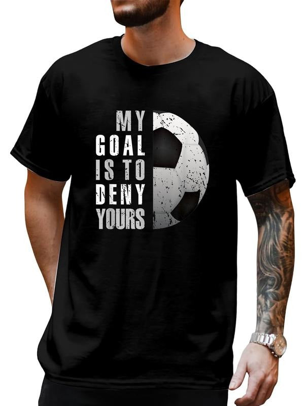 Cotton My Goal Is Deny Yours Soccer Goalie Distressed - Adult & Kids T-Shirts, Sweatshirts & Hoodies apparel design preview 1