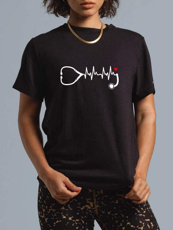 Cotton Nurse Heartbeat Stethoscope Heart Student - Adult & Kids T-Shirts, Sweatshirts & Hoodies apparel design preview 1