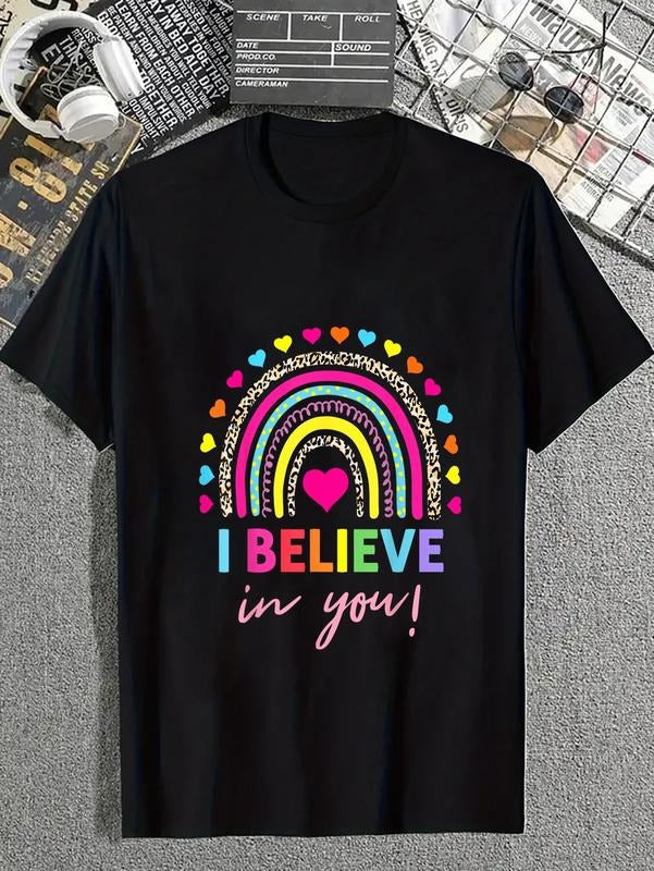 Cotton Rainbow I Believe You Teacher Testing Day - Adult & Kids T-Shirts, Sweatshirts & Hoodies apparel design preview 1