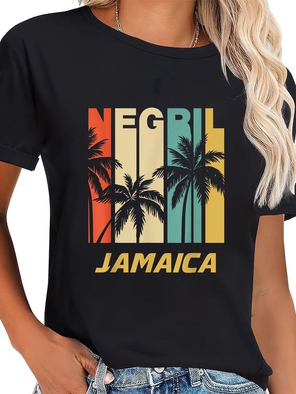 Cotton Retro Negril Jamaica Palm Trees Vacation - Adult & Kids T-Shirts, Sweatshirts & Hoodies apparel design preview 1