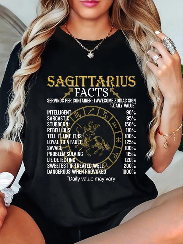 Cotton Sagittarius Facts Zodiac Sign Casual - Adult & Kids T-Shirts, Sweatshirts & Hoodies apparel design preview 1