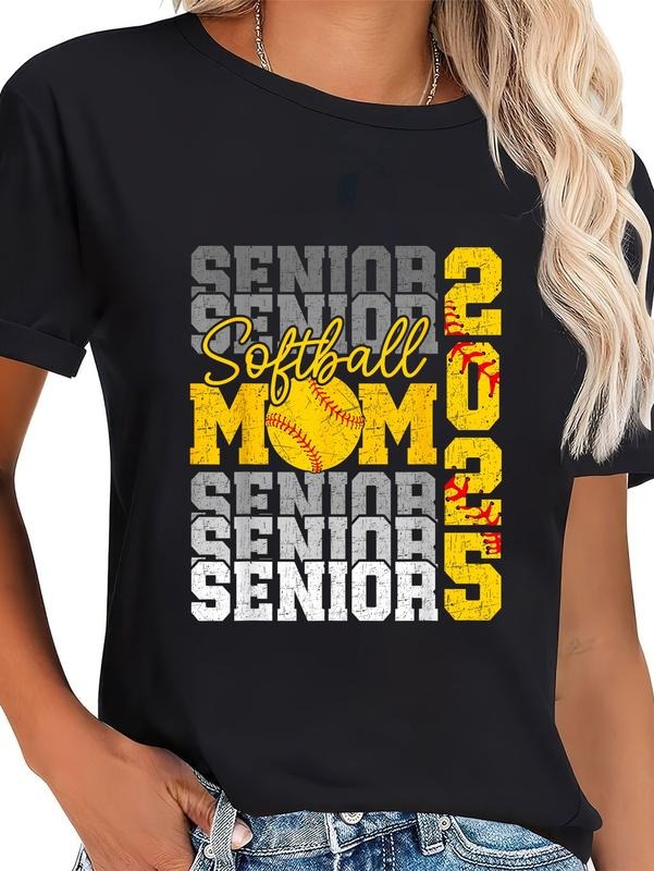 Cotton Senior Mom 2025 Softball Class Funny - Adult & Kids T-Shirts, Sweatshirts & Hoodies apparel design preview 1