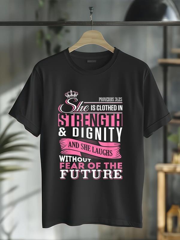 Cotton She Is Clothed Strength Dignity Proverbs 31:25 - Adult & Kids T-Shirts, Sweatshirts & Hoodies apparel design preview 1